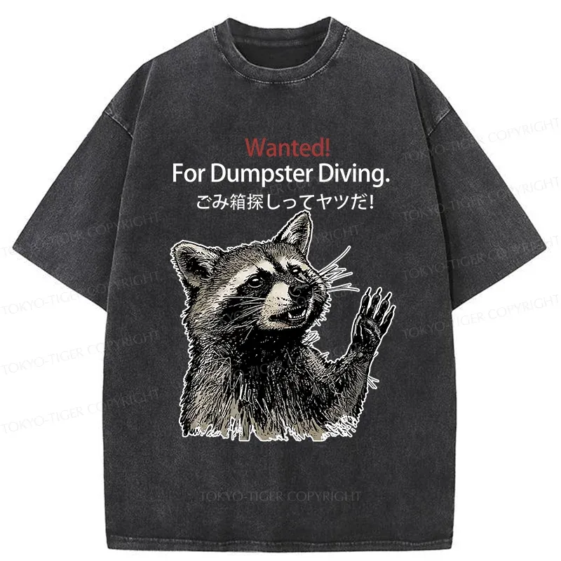 Tokyo-Tiger Wanted Raccoon Washed T-Shirt