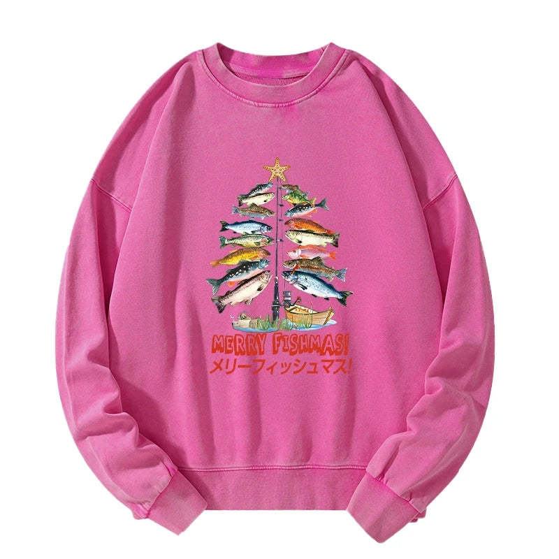 Tokyo-Tiger Christmas Tree Fish Washed Sweatshirt