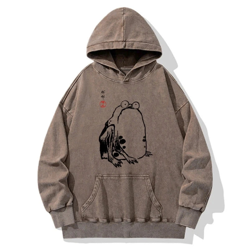 Tokyo-Tiger Grumpy Frog Matsumoto Hoji Washed Hoodie