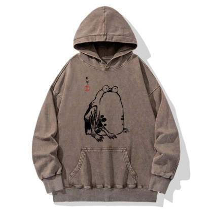 Tokyo-Tiger Grumpy Frog Matsumoto Hoji Washed Hoodie