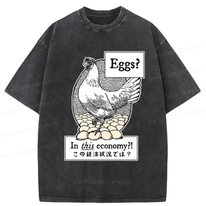 Tokyo-Tiger Funny Eggs Washed T-Shirt