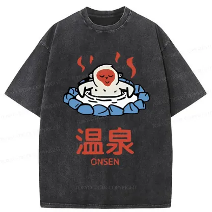 Tokyo-Tiger Hot Spring Japanese Monkey Washed T-Shirt