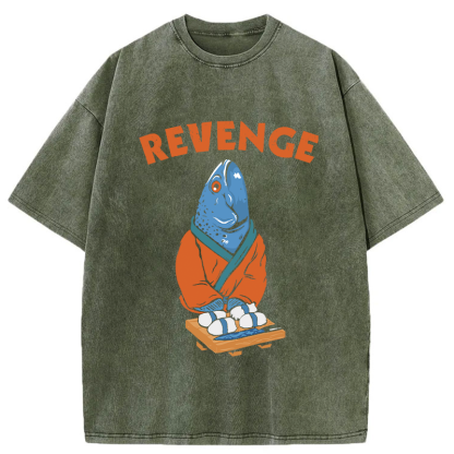 Tokyo-Tiger Retro Revenge Fish Washed T-Shirt