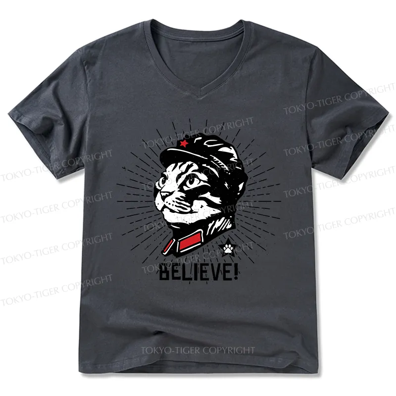 Tokyo-Tiger Trust Cat Chairman V-Neck Classic T-Shirt