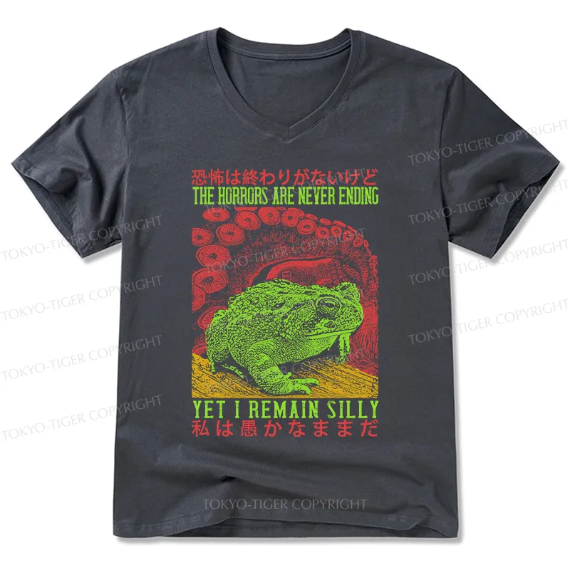 Tokyo-Tiger The Horrors Are Never Ending Japan V-Neck Classic T-Shirt
