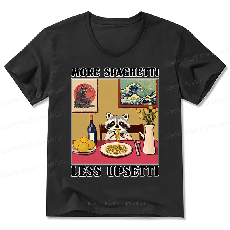 Tokyo-Tiger More Spaghetti Less Upsetti Japanese V-Neck Classic T-Shirt