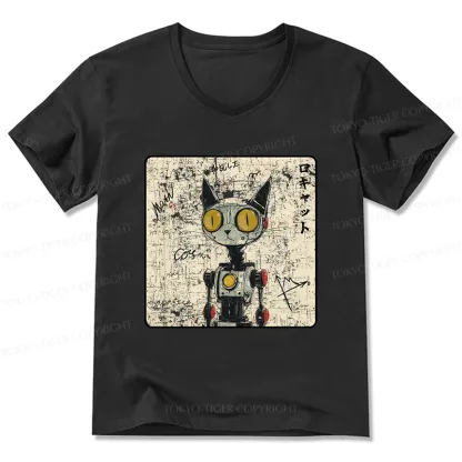 Tokyo-Tiger Robot Cat V-Neck Classic T-Shirt