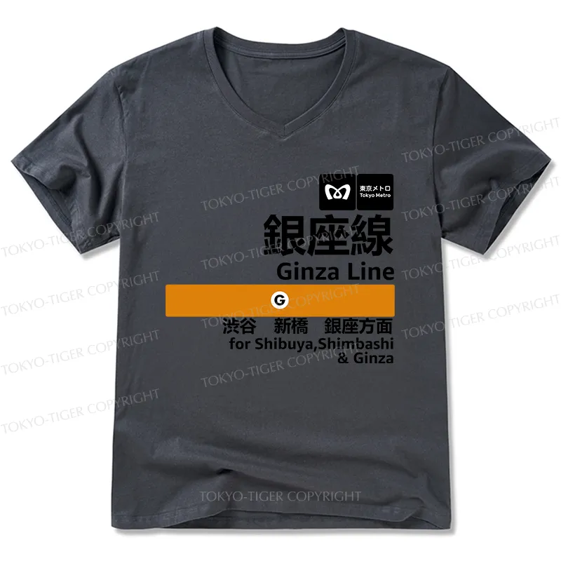 Tokyo-Tiger Ginza Line Japan V-Neck Classic T-Shirt