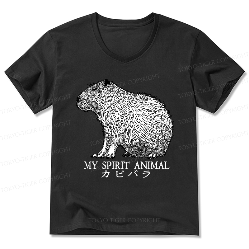 Tokyo-Tiger Capybara Spirit V-Neck Classic T-Shirt