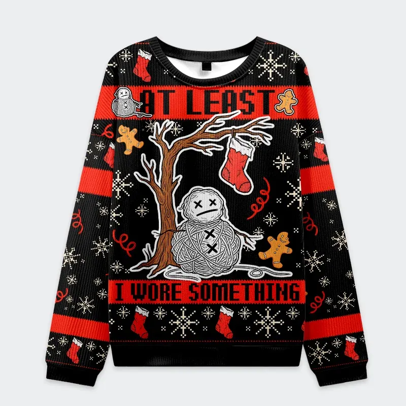 Tokyo-Tiger Yarn Snowman Christmas Ugly Sweatshirt