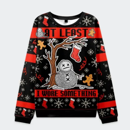 Tokyo-Tiger Yarn Snowman Christmas Ugly Sweatshirt