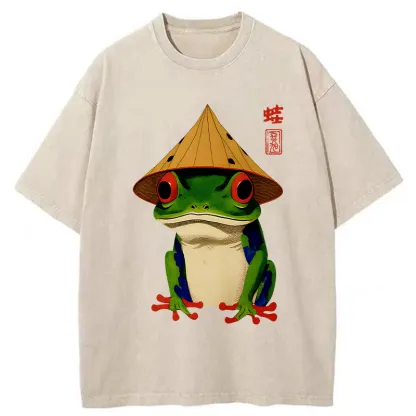 Tokyo-Tiger Japanese Poison Frog Washed T-Shirt