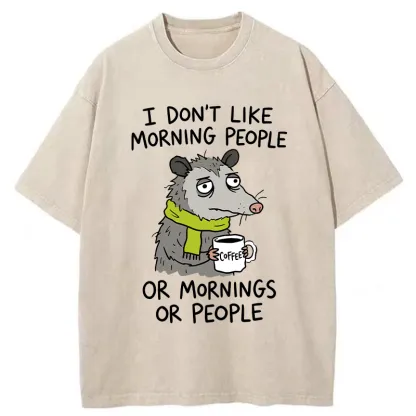 Tokyo-Tiger Opossums Hate Mornings Washed T-Shirt