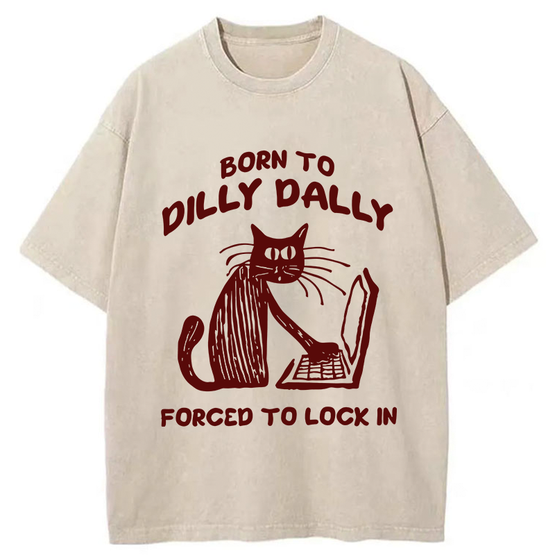 Tokyo-Tiger Born to Dilly Dally Cat Washed T-Shirt