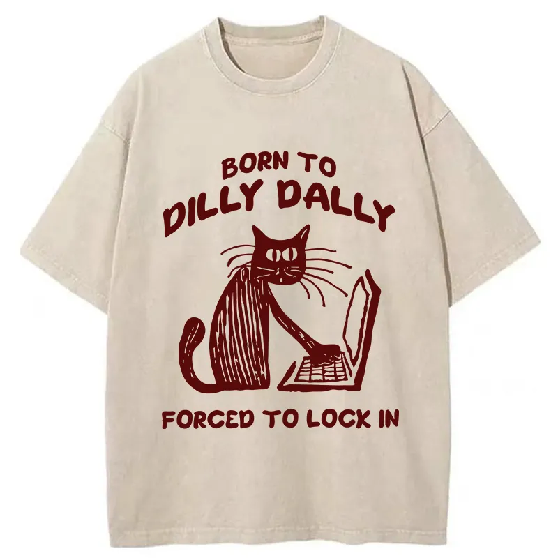 Tokyo-Tiger Born to Dilly Dally Cat Washed T-Shirt