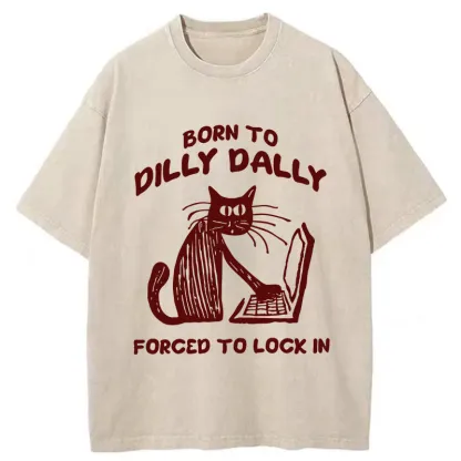 Tokyo-Tiger Born to Dilly Dally Cat Washed T-Shirt