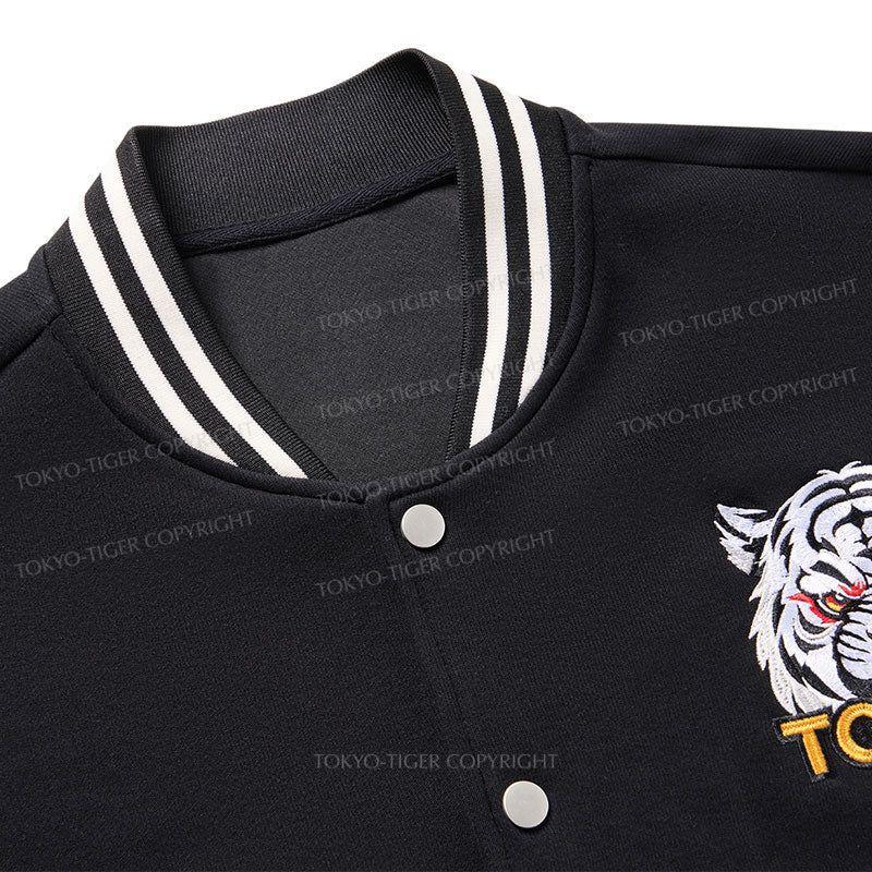 Tokyo-Tiger A Flock Of Christmas Chickens Embroidery Varsity Jacket-tokyo-tiger