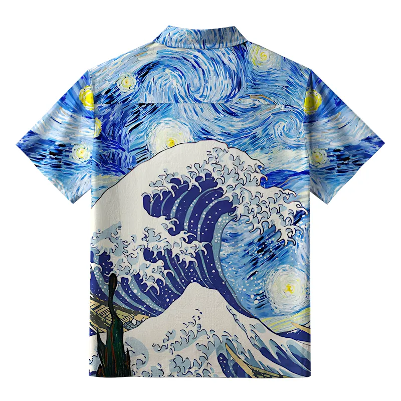 Tokyo-Tiger Waves Under The Starry Night Hawaiian Shirt
