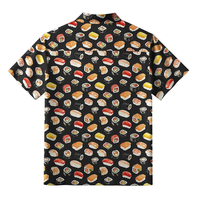 Tokyo-Tiger Japanese Delicious Sushi Button-up Shirt
