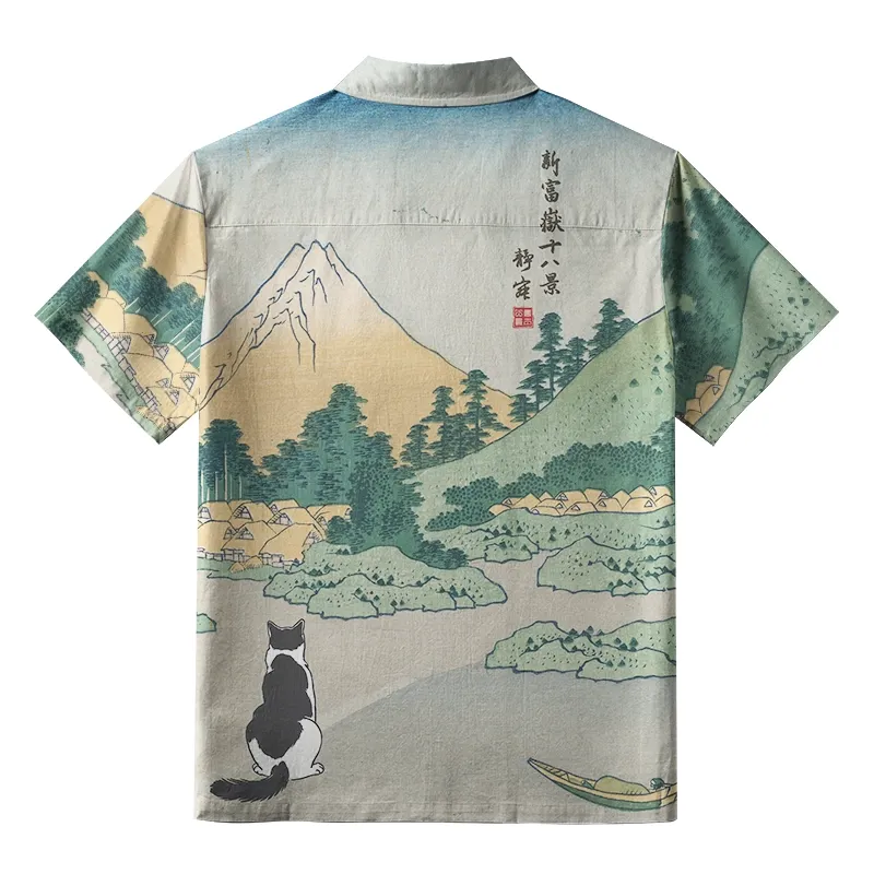 Tokyo-Tiger Idyllic Countryside Scenery Aloha Hawaiian Shirt