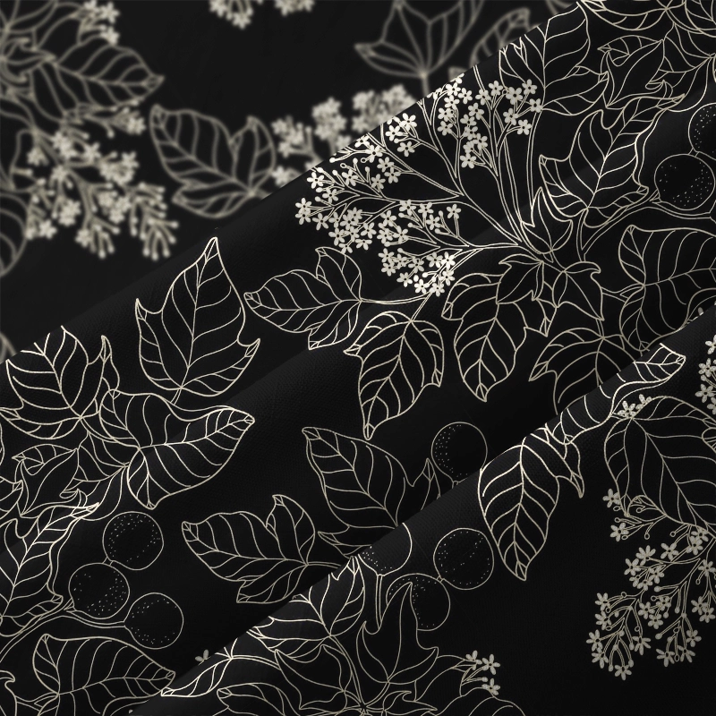 Tokyo-Tiger Refined Leaf And Berry Silhouette Button-up Shirt