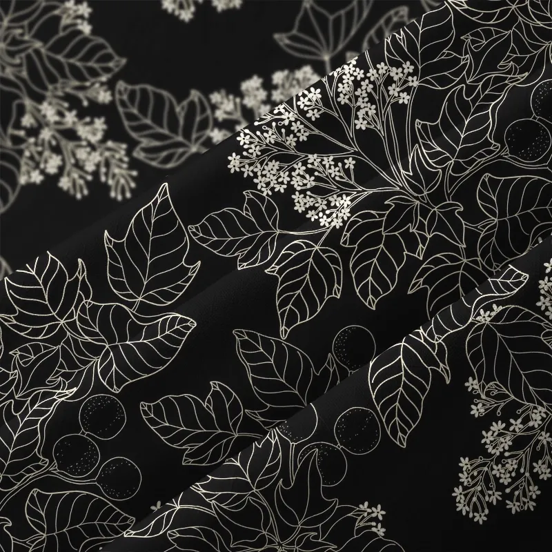 Tokyo-Tiger Refined Leaf And Berry Silhouette Button-up Shirt