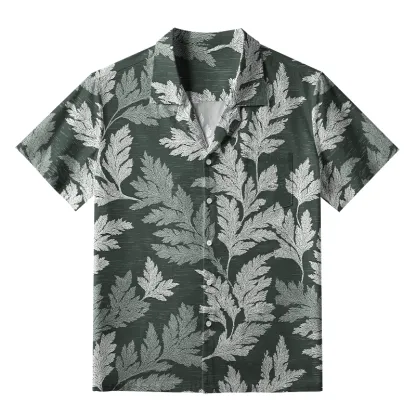 Tokyo-Tiger Vibrant Fern Silhouettes Aloha Hawaiian Shirt
