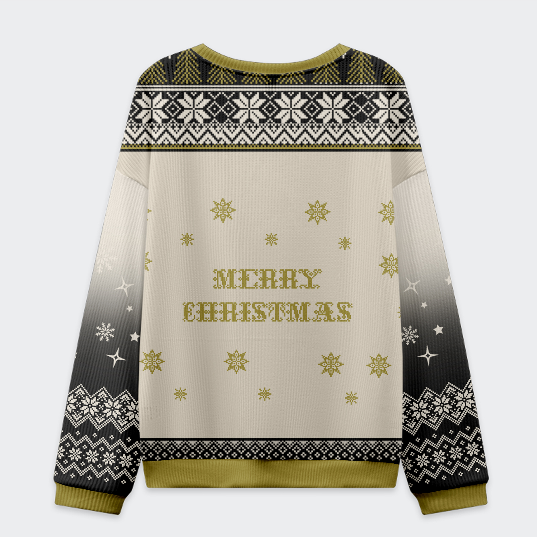 Tokyo-Tiger Black cat drinking tea Christmas Ugly Sweater