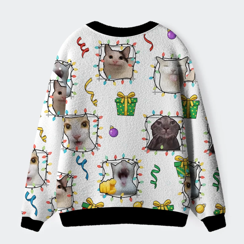 Tokyo-Tiger Cats Meme Ugly Cardigan Sweater