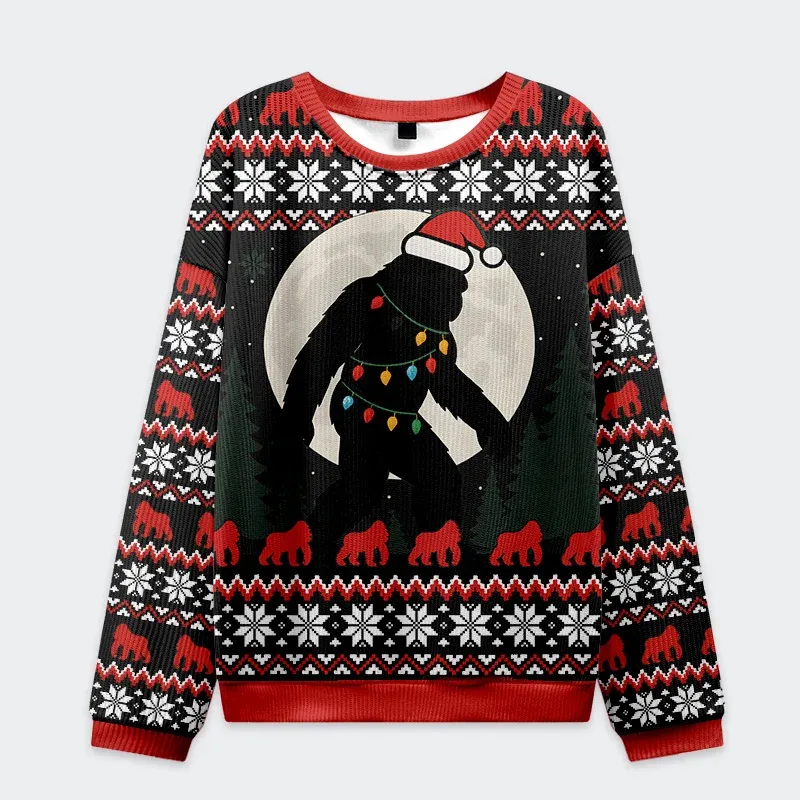 Tokyo-Tiger Bigfoot Christmas Ugly Sweatshirt