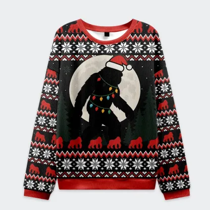 Tokyo-Tiger Bigfoot Christmas Ugly Sweatshirt
