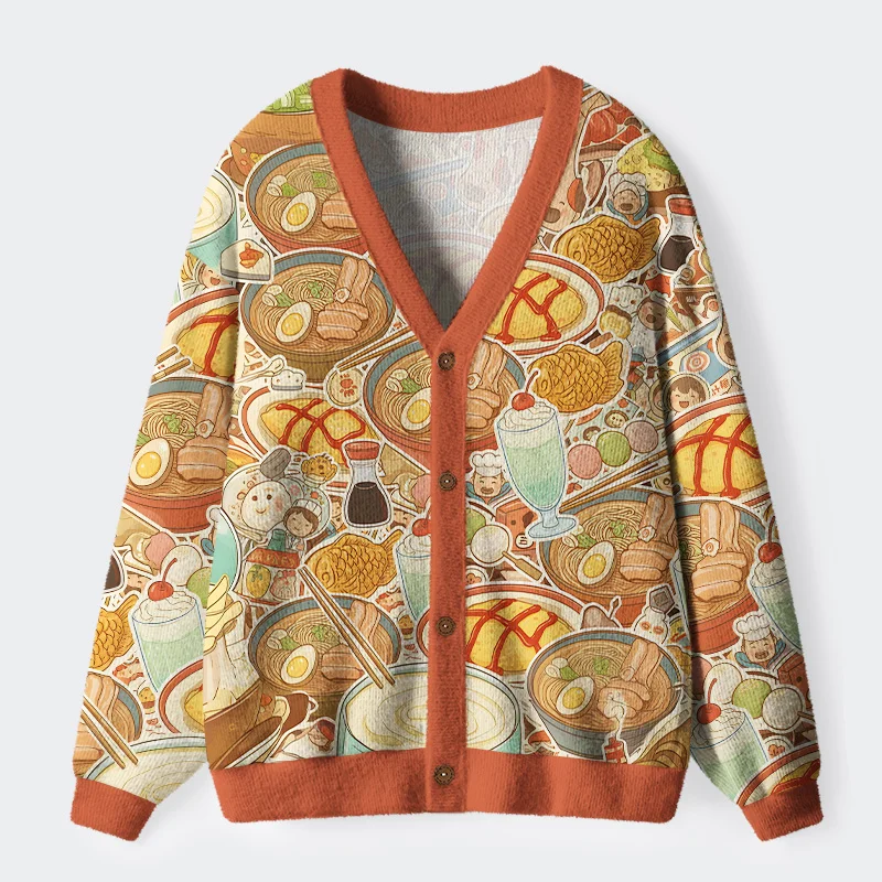 Tokyo-Tiger Delicious Japanese Food Ugly Cardigan Sweater