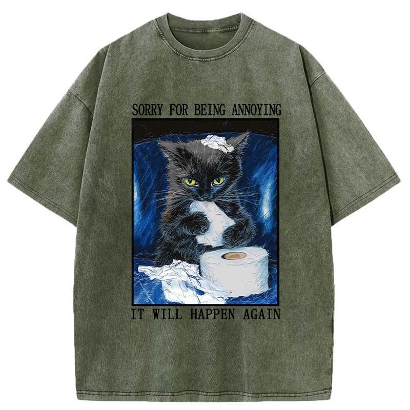 Tokyo-Tiger Naughty Cat Destroys Toilet Paper Washed T-Shirt