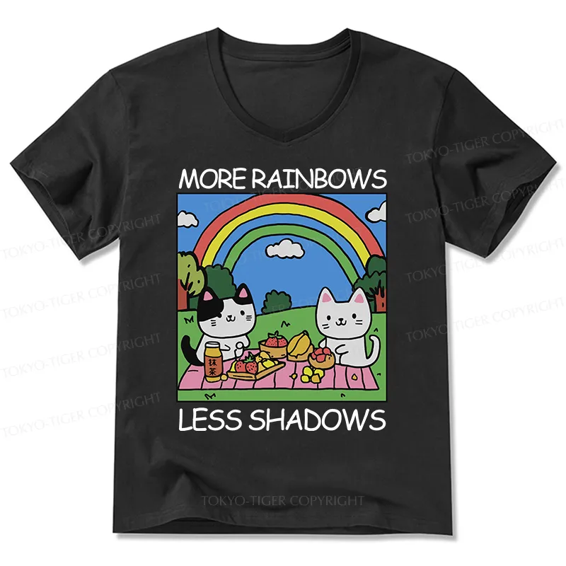 Tokyo-Tiger More Rainbows Less Shadows V-Neck Classic T-Shirt