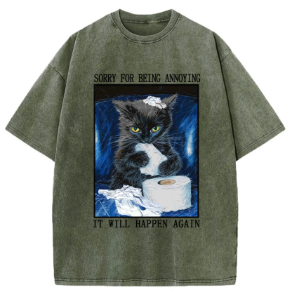Tokyo-Tiger Naughty Cat Destroys Toilet Paper Washed T-Shirt
