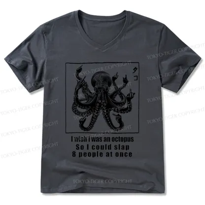 Tokyo-Tiger I Wish I Was An Octopus V-Neck Classic T-Shirt