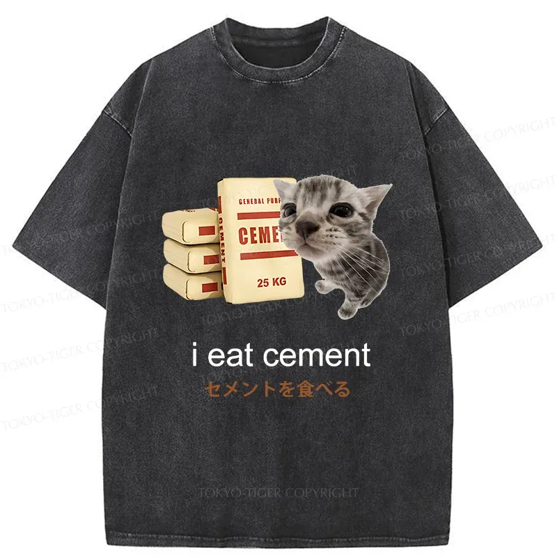 Tokyo-Tiger Funny Cat Meme Washed T-Shirt