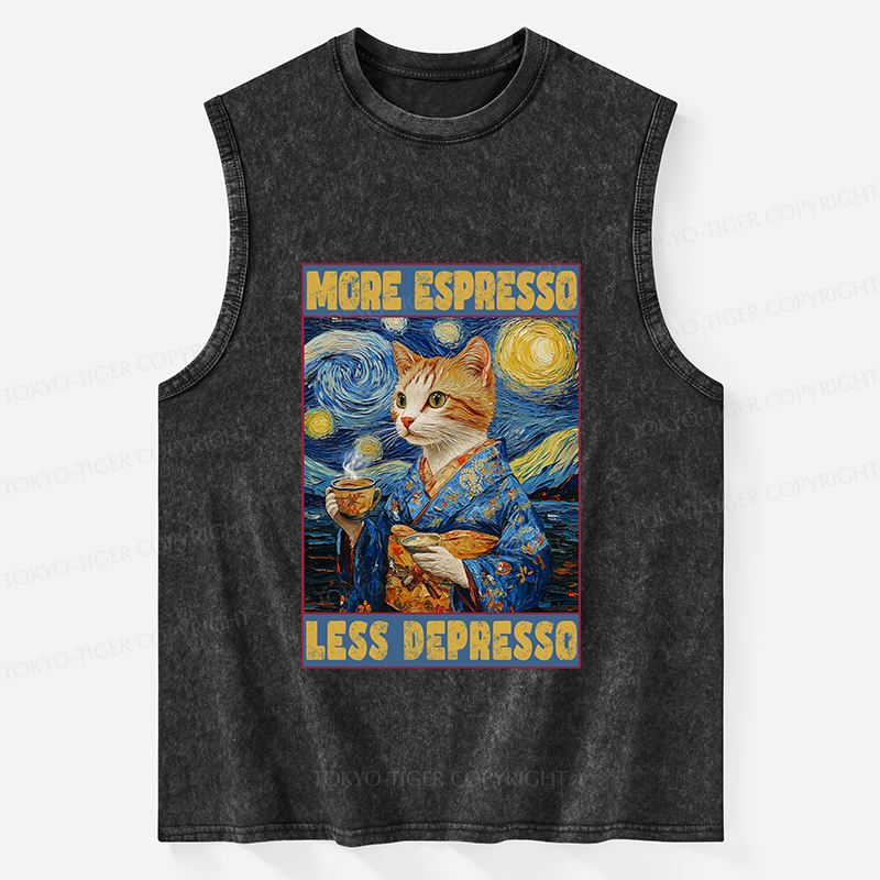 Tokyo-Tiger Funny More Espresso Less Depresso Washed Tank