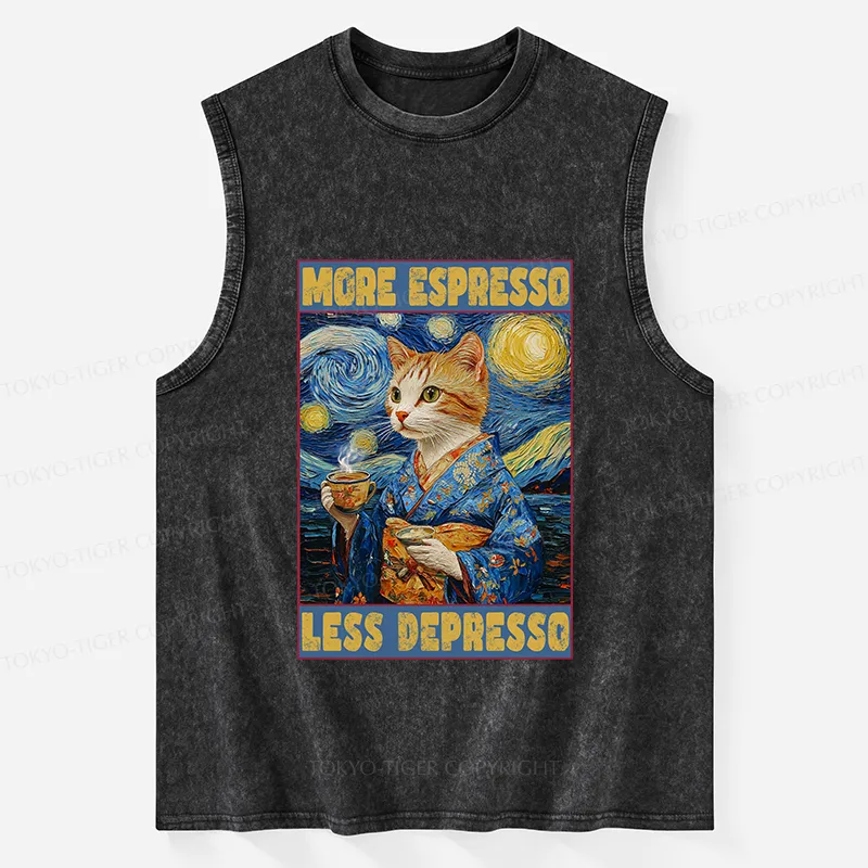 Tokyo-Tiger Funny More Espresso Less Depresso Washed Tank