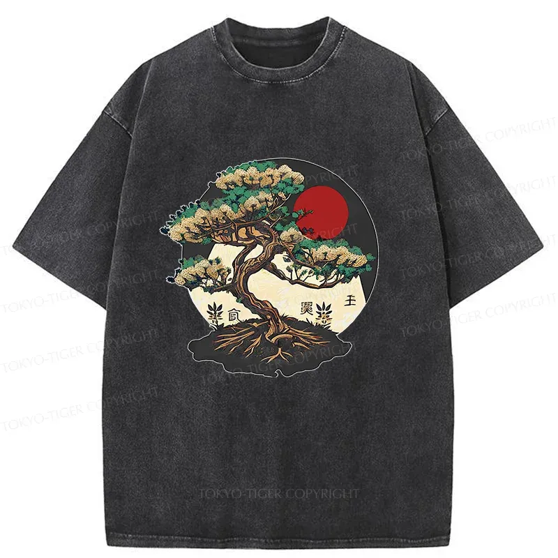 Tokyo-Tiger Japanese Bonsai Vintage Washed T-Shirt