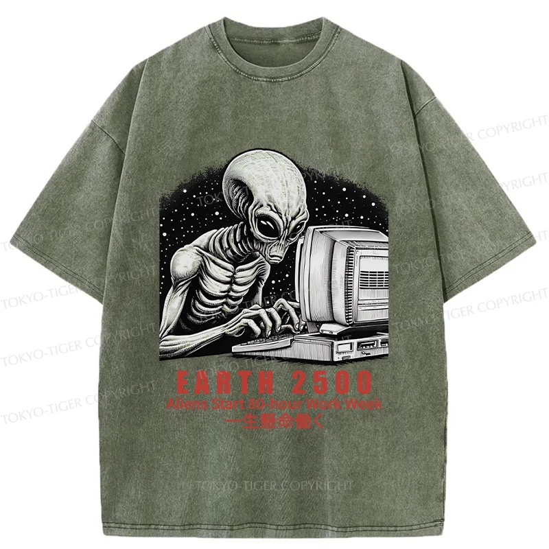 Tokyo-Tiger Alien Work Washed T-Shirt