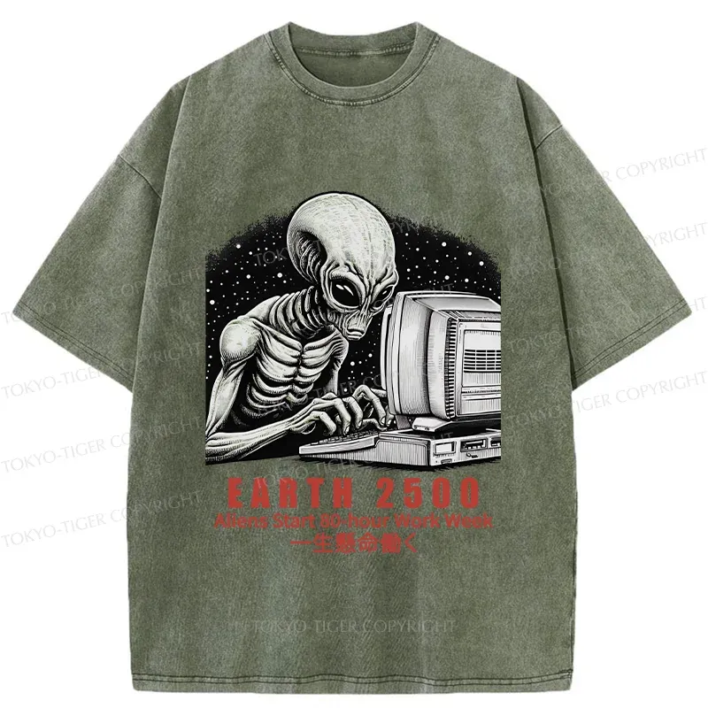 Tokyo-Tiger Alien Work Washed T-Shirt