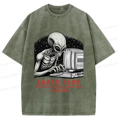 Tokyo-Tiger Alien Work Washed T-Shirt
