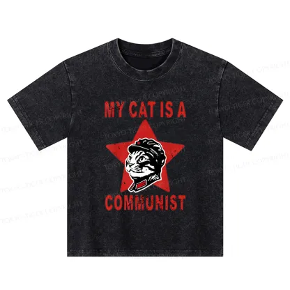 Tokyo-Tiger Funny Cat-ism Kids Washed T-Shirt