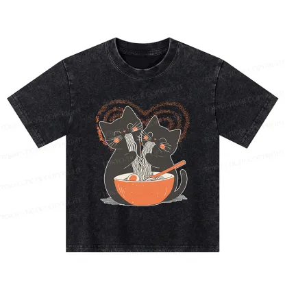 Tokyo-Tiger Let's Eat Ramen Together Kids Washed T-Shirt