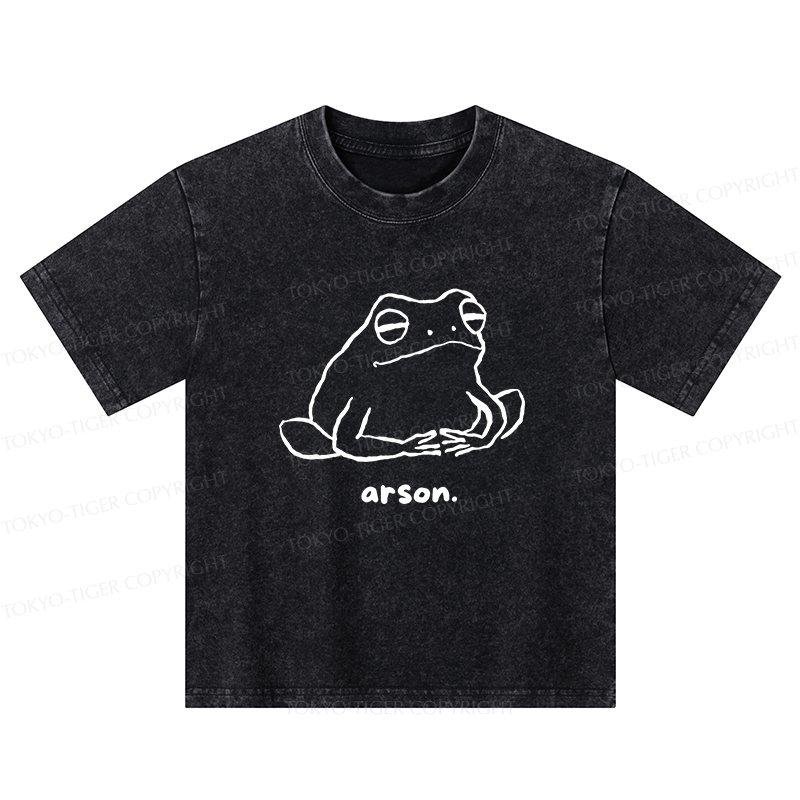 Tokyo-Tiger Japan Arsonist Frog Kids Washed T-Shirt