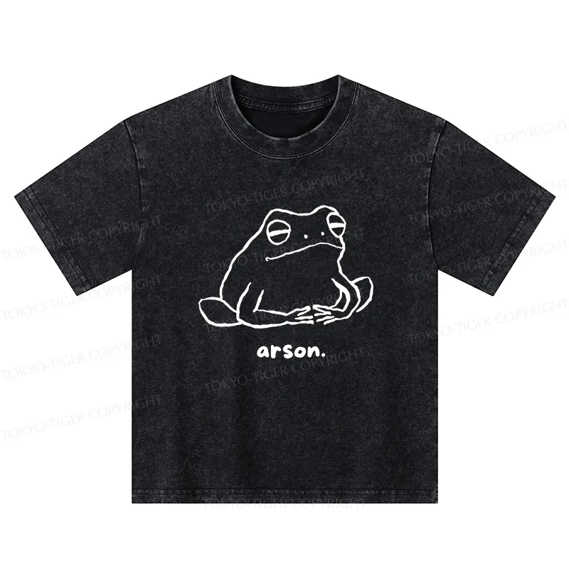 Tokyo-Tiger Japan Arsonist Frog Kids Washed T-Shirt