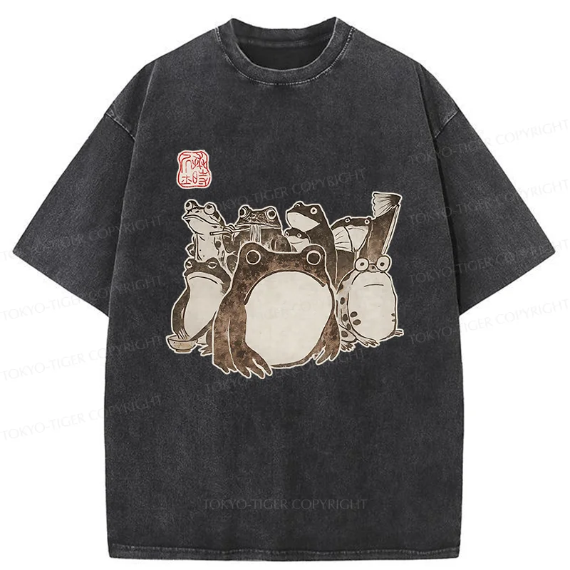 Tokyo-Tiger Japanese Frog Team Washed T-Shirt