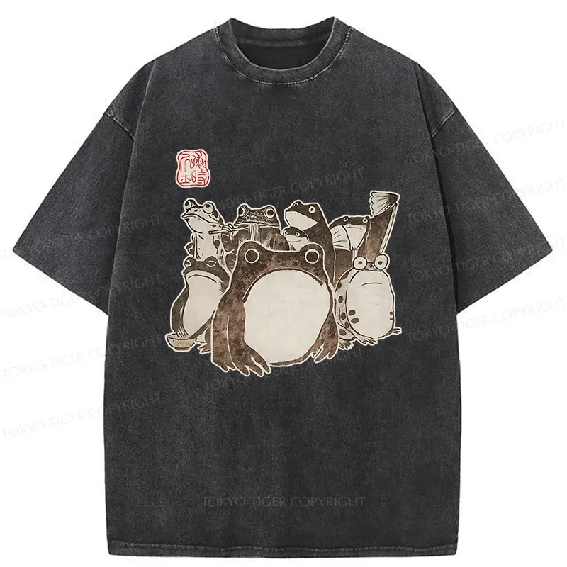 Tokyo-Tiger Japanese Frog Team Washed T-Shirt