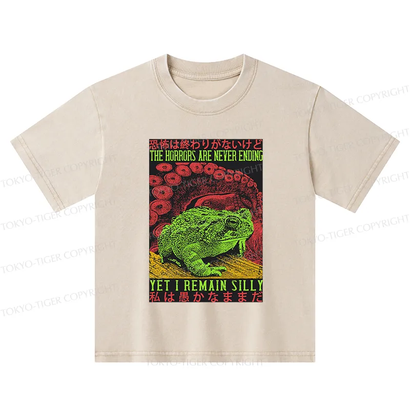 Tokyo-Tiger The Horrors Are Never Ending Japan Kids Washed T-Shirt